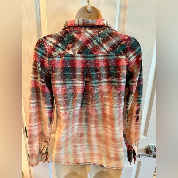 Bleached Flannel Shirt | Small | Full Tilt brand | Hand Crafted by me😉. - Picture 4 of 6